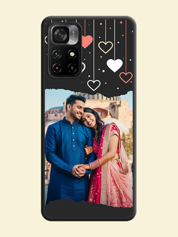 Love Hangings with Splash Wave Picture on Space Black Custom Soft Matte Phone Back Cover - Poco M4 Pro 5G