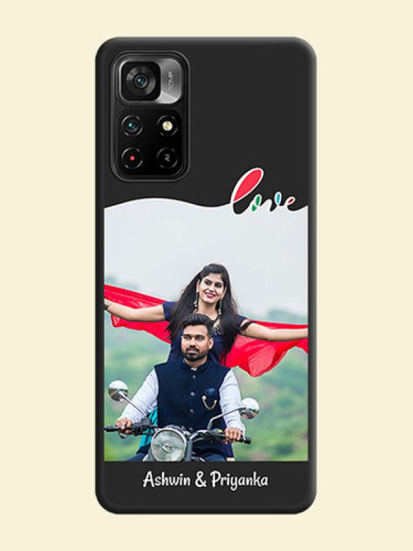 Fall in Love Pattern with Picture on Photo on Space Black Soft Matte Mobile Case - Poco M4 Pro 5G