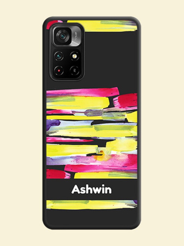 Brush Coloured on Space Black Personalized Soft Matte Phone Covers - Poco M4 Pro 5G