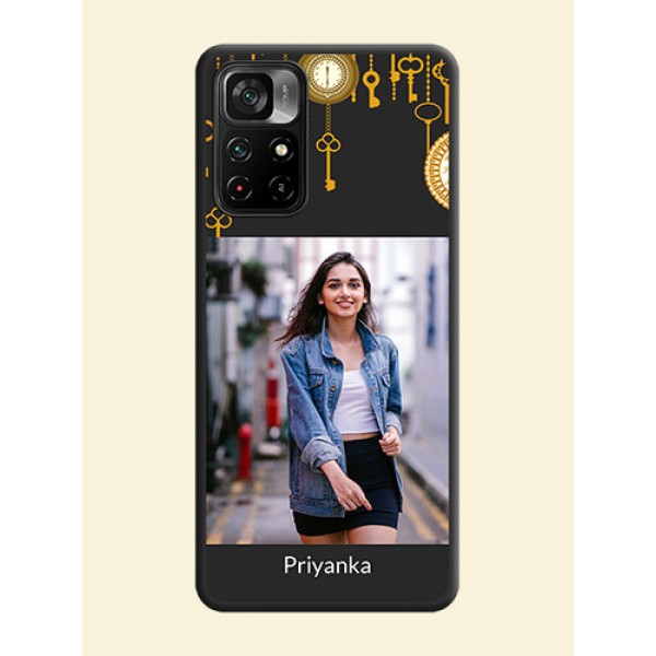 Decorative Design with Text on Space Black Custom Soft Matte Back Cover - Poco M4 Pro 5G Decorative Design with Text on Space Black Custom Soft Matte Back Cover - Poco M4 Pro 5G