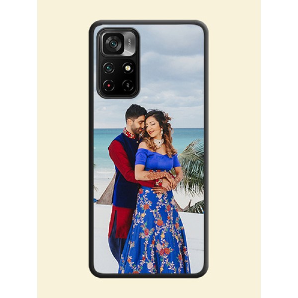 Full Single Pic Upload On Space Black Personalized Soft Matte Phone Covers -Poco M4 Pro 5G Full Single Pic Upload On Space Black Personalized Soft Matte Phone Covers -Poco M4 Pro 5G
