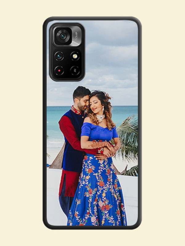 Full Single Pic Upload On Space Black Personalized Soft Matte Phone Covers -Poco M4 Pro 5G