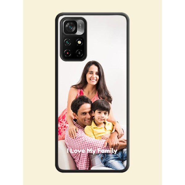 Full Single Pic Upload With Text On Space Black Personalized Soft Matte Phone Covers -Poco M4 Pro 5G Full Single Pic Upload With Text On Space Black Personalized Soft Matte Phone Covers -Poco M4 Pro 5G