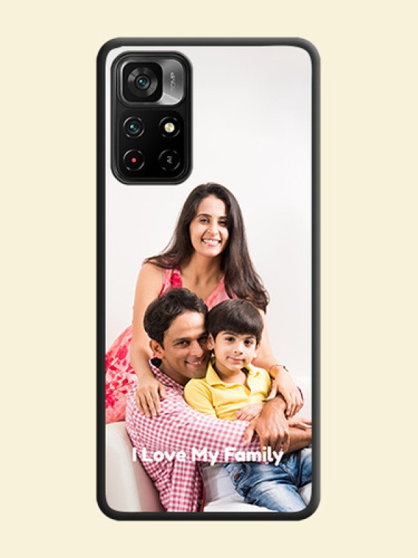 Full Single Pic Upload With Text On Space Black Personalized Soft Matte Phone Covers -Poco M4 Pro 5G