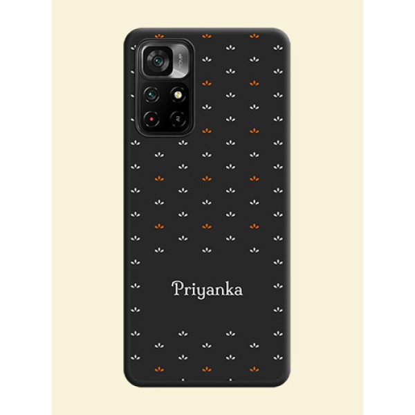 Simple Pattern With Custom Text On Space Black Personalized Soft Matte Phone Covers -Poco M4 Pro 5G Simple Pattern With Custom Text On Space Black Personalized Soft Matte Phone Covers -Poco M4 Pro 5G