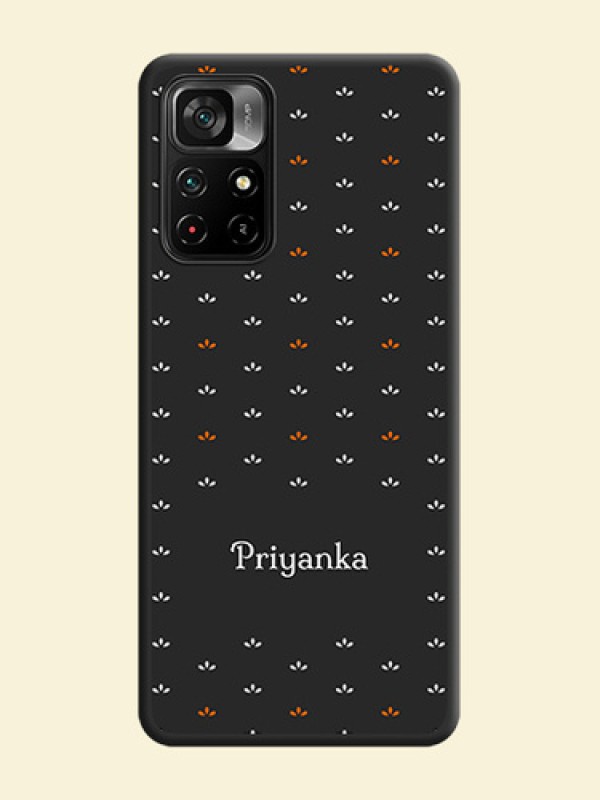 Simple Pattern With Custom Text On Space Black Personalized Soft Matte Phone Covers -Poco M4 Pro 5G