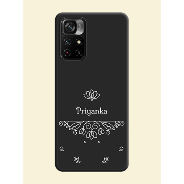 Lotus Garden Custom Text On Space Black Personalized Soft Matte Phone Covers -Poco M4 Pro 5G Lotus Garden Custom Text On Space Black Personalized Soft Matte Phone Covers -Poco M4 Pro 5G