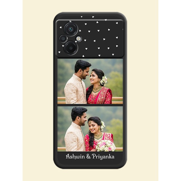Miniature Love Symbols with Name on Space Black Custom Soft Matte Back Cover - Poco M5 Miniature Love Symbols with Name on Space Black Custom Soft Matte Back Cover - Poco M5