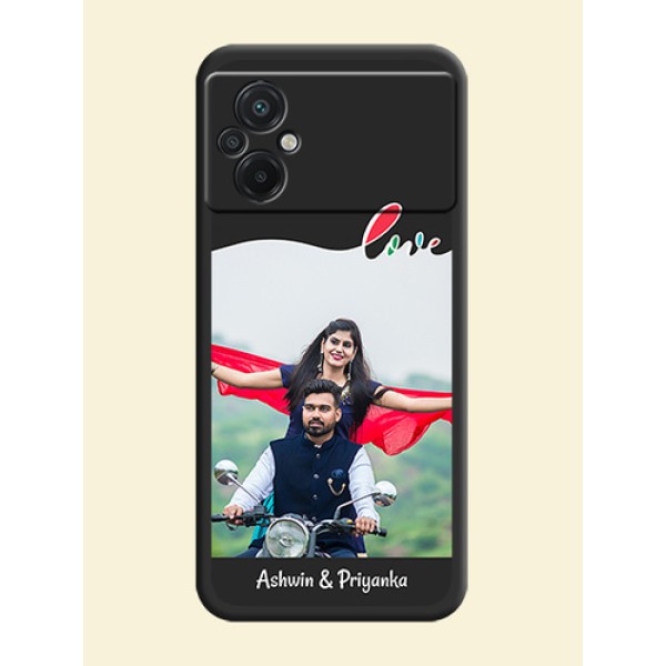 Fall in Love Pattern with Picture on Photo on Space Black Soft Matte Mobile Case - Poco M5 Fall in Love Pattern with Picture on Photo on Space Black Soft Matte Mobile Case - Poco M5