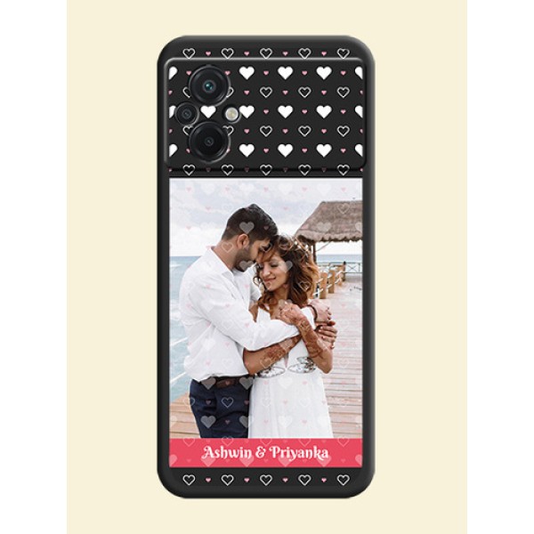 White Color Love Symbols with Text Design on Photo on Space Black Soft Matte Phone Cover - Poco M5 White Color Love Symbols with Text Design on Photo on Space Black Soft Matte Phone Cover - Poco M5