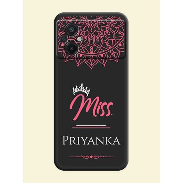 Mrs Name with Floral Design on Space Black Personalized Soft Matte Phone Covers - Poco M5 Mrs Name with Floral Design on Space Black Personalized Soft Matte Phone Covers - Poco M5