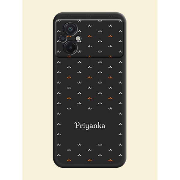 Simple Pattern With Custom Text On Space Black Personalized Soft Matte Phone Covers -Poco M5 Simple Pattern With Custom Text On Space Black Personalized Soft Matte Phone Covers -Poco M5