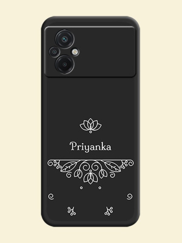 Lotus Garden Custom Text On Space Black Personalized Soft Matte Phone Covers -Poco M5