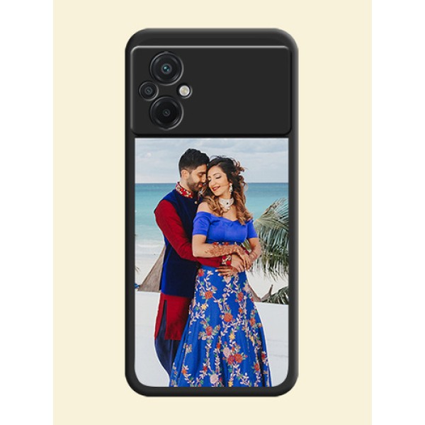 Image Upload With Space Black Color On Custom Soft Matte Mobile Back Cover - Poco M5 Image Upload With Space Black Color On Custom Soft Matte Mobile Back Cover - Poco M5