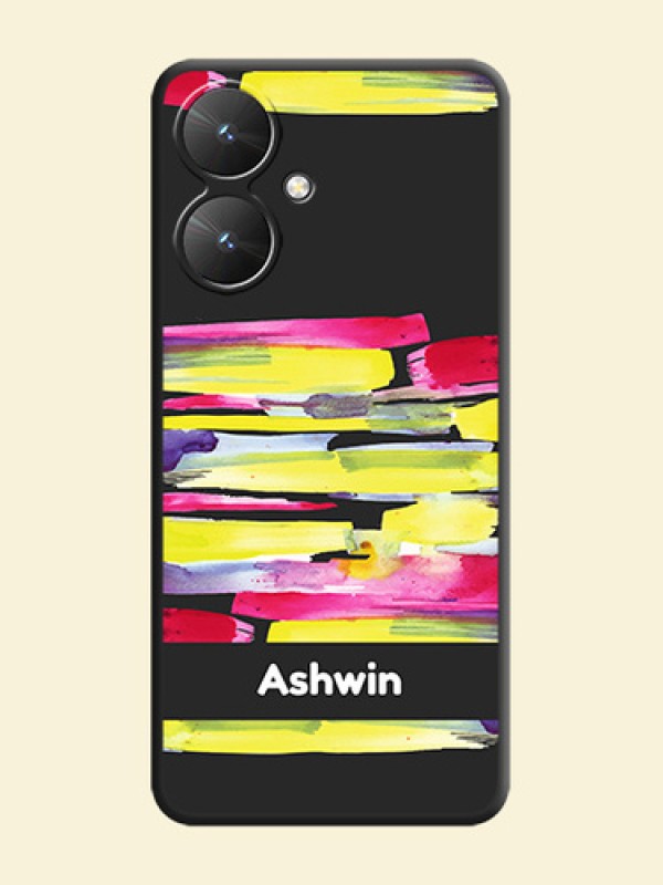 Brush Coloured On Space Black Custom Soft Matte Mobile Back Cover - Poco M6 5G