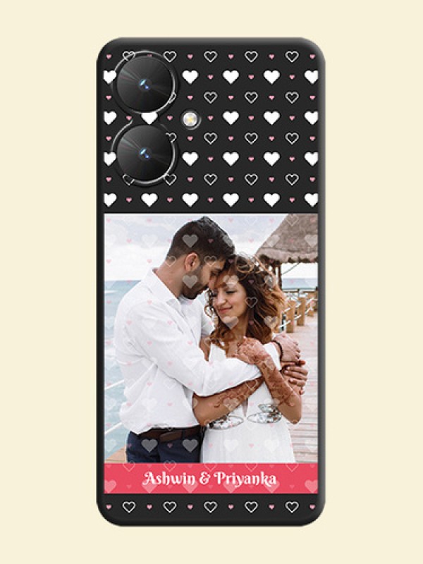 White Color Love Symbols with Text Design on Photo On Space Black Custom Soft Matte Mobile Back Cover - Poco M6 5G