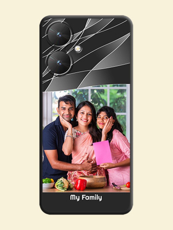 Mixed Wave Lines on Photo On Space Black Custom Soft Matte Mobile Back Cover - Poco M6 5G