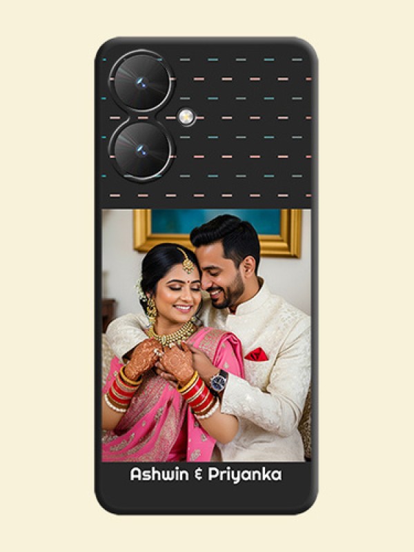 Line Pattern Design with Text On Space Black Custom Soft Matte Mobile Back Cover - Poco M6 5G
