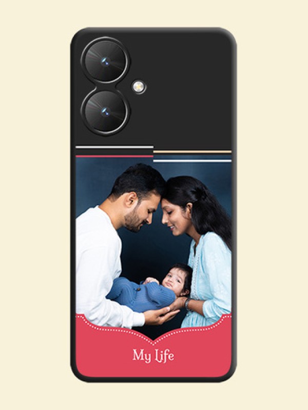 Classic Plain Design with Name On Space Black Custom Soft Matte Mobile Back Cover - Poco M6 5G