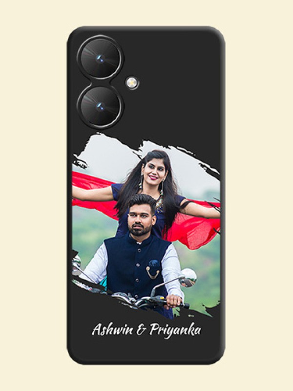 Grunge Brush Strokes on Photo  On Space Black Custom Soft Matte Mobile Back Cover - Poco M6 5G