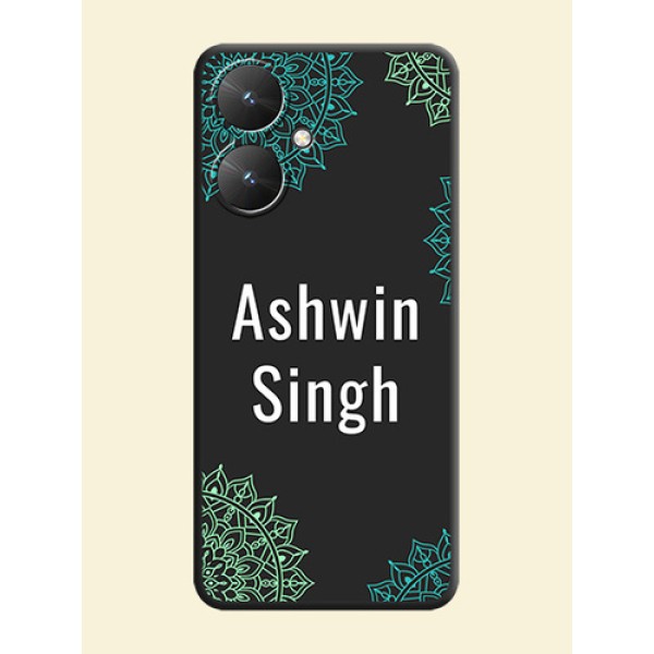 Your Name with Floral Design On Space Black Custom Soft Matte Mobile Back Cover - Poco M6 5G Your Name with Floral Design On Space Black Custom Soft Matte Mobile Back Cover - Poco M6 5G