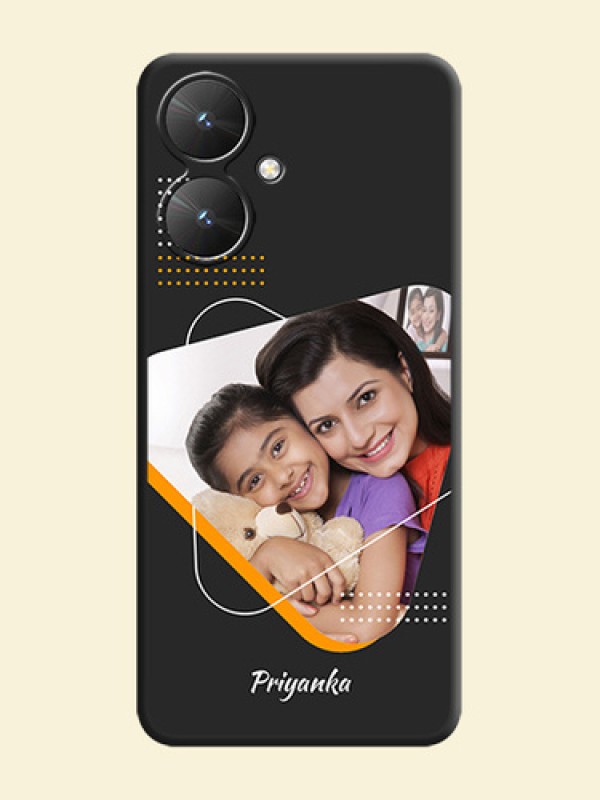Yellow Triangle on Photo On Space Black Custom Soft Matte Mobile Back Cover - Poco M6 5G