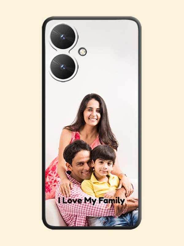Full Single Pic Upload With Text On Space Black Custom Soft Matte Mobile Back Cover - Poco M6 5G