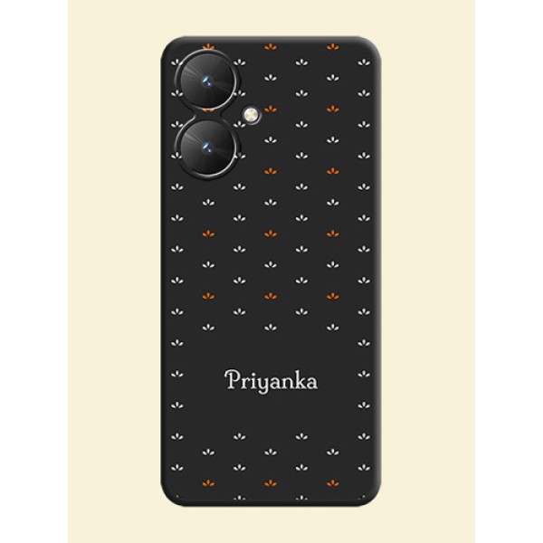 Simple Pattern With Custom Text On Space Black Custom Soft Matte Mobile Back Cover - Poco M6 5G Simple Pattern With Custom Text On Space Black Custom Soft Matte Mobile Back Cover - Poco M6 5G