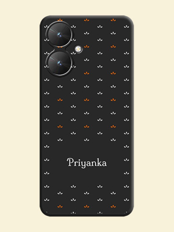 Simple Pattern With Custom Text On Space Black Custom Soft Matte Mobile Back Cover - Poco M6 5G