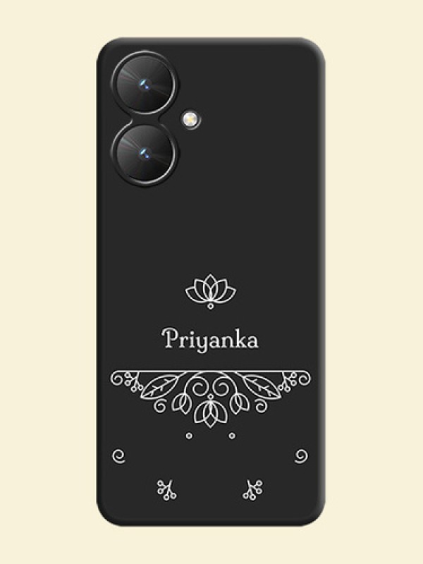 Lotus Garden Custom Text On Space Black Custom Soft Matte Mobile Back Cover - Poco M6 5G