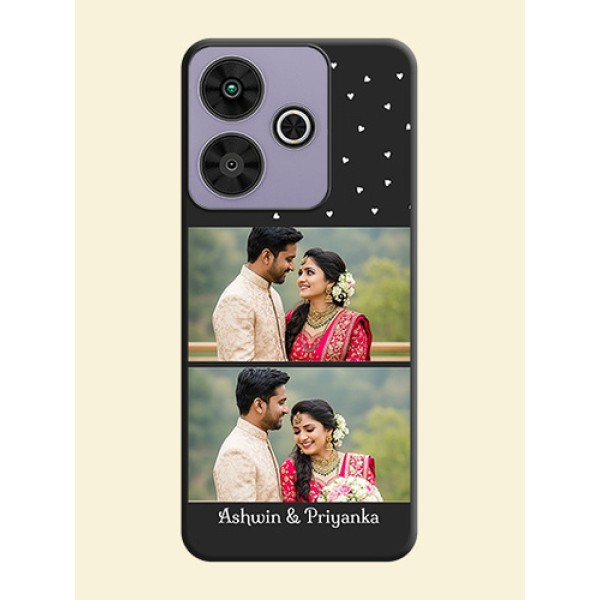 Miniature Love Symbols with Name On Space Black Custom Soft Matte Mobile Back Cover - Poco M6 Plus 5G Miniature Love Symbols with Name On Space Black Custom Soft Matte Mobile Back Cover - Poco M6 Plus 5G