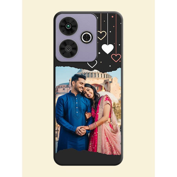 Love Hangings with Splash Wave Picture On Space Black Custom Soft Matte Mobile Back Cover - Poco M6 Plus 5G Love Hangings with Splash Wave Picture On Space Black Custom Soft Matte Mobile Back Cover - Poco M6 Plus 5G