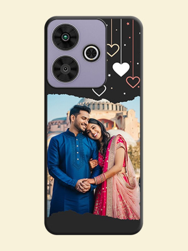 Love Hangings with Splash Wave Picture On Space Black Custom Soft Matte Mobile Back Cover - Poco M6 Plus 5G