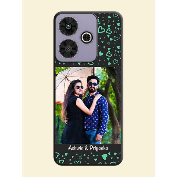 Sea Green Indefinite Love Pattern on Photo On Space Black Custom Soft Matte Mobile Back Cover - Poco M6 Plus 5G Sea Green Indefinite Love Pattern on Photo On Space Black Custom Soft Matte Mobile Back Cover - Poco M6 Plus 5G
