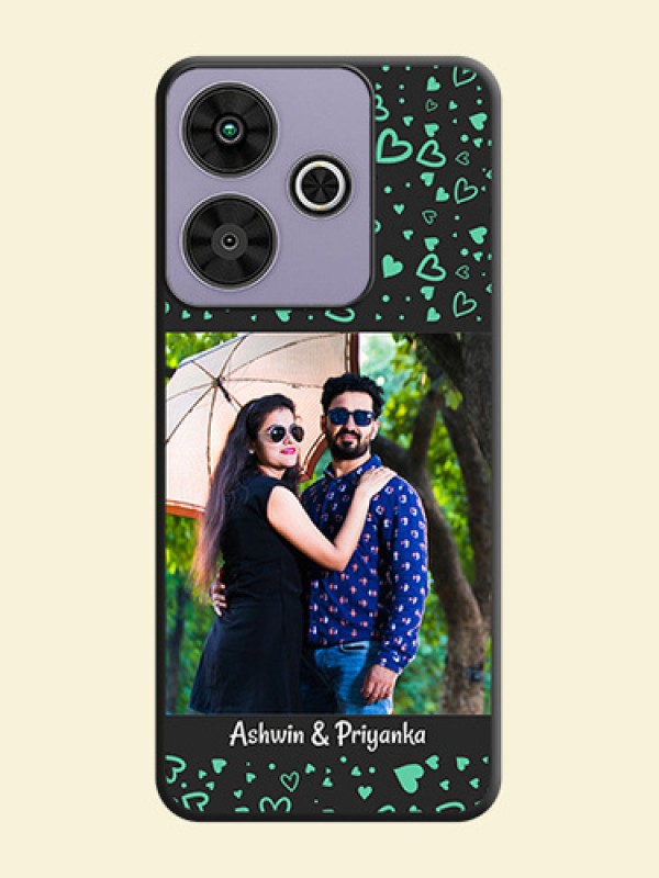 Sea Green Indefinite Love Pattern on Photo On Space Black Custom Soft Matte Mobile Back Cover - Poco M6 Plus 5G