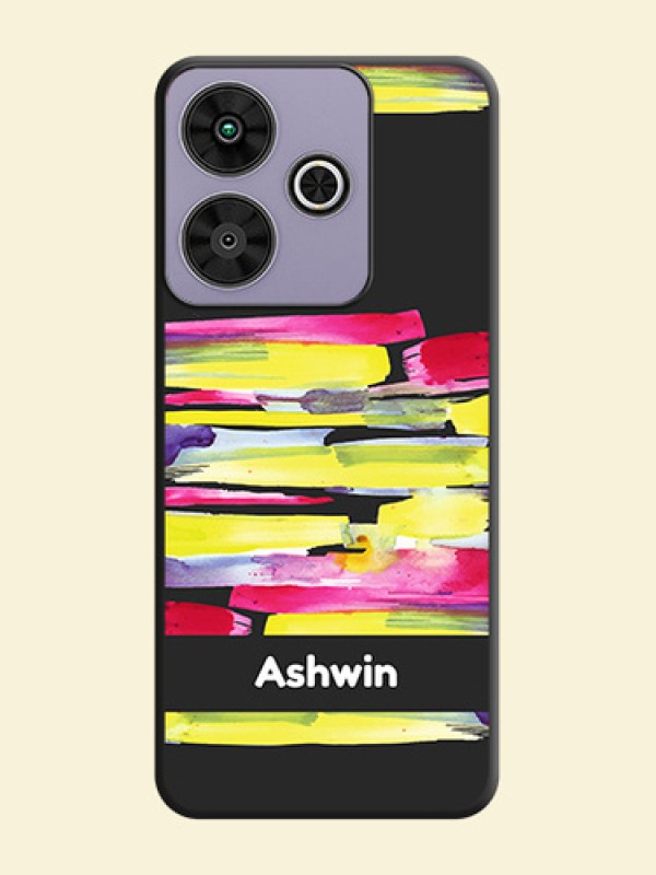Brush Coloured On Space Black Custom Soft Matte Mobile Back Cover - Poco M6 Plus 5G