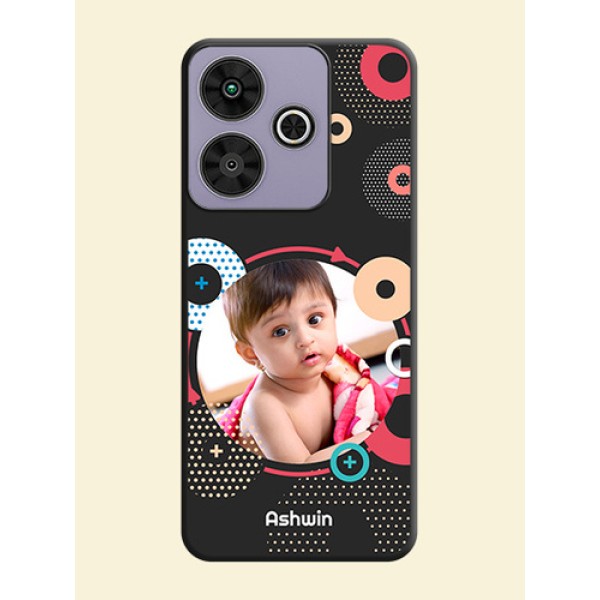 Multicoloured Round Image On Space Black Custom Soft Matte Mobile Back Cover - Poco M6 Plus 5G Multicoloured Round Image On Space Black Custom Soft Matte Mobile Back Cover - Poco M6 Plus 5G