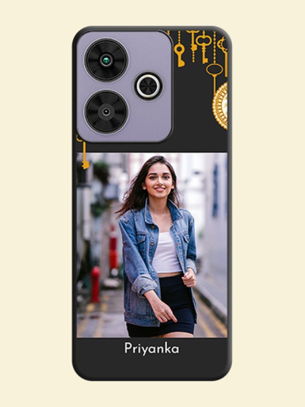 Decorative Design with Text On Space Black Custom Soft Matte Mobile Back Cover - Poco M6 Plus 5G