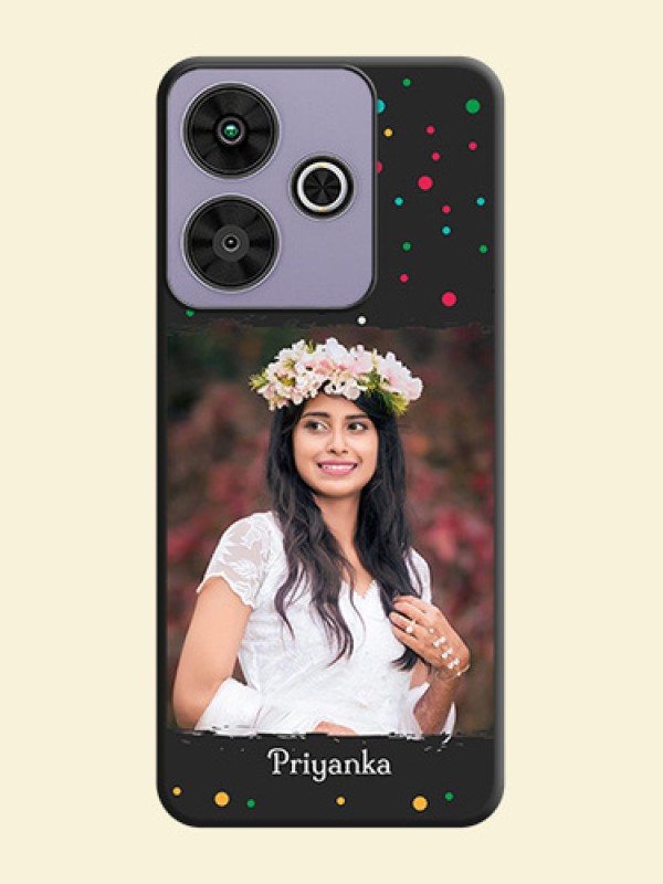 Multicolor Dotted Pattern with Text On Space Black Custom Soft Matte Mobile Back Cover - Poco M6 Plus 5G