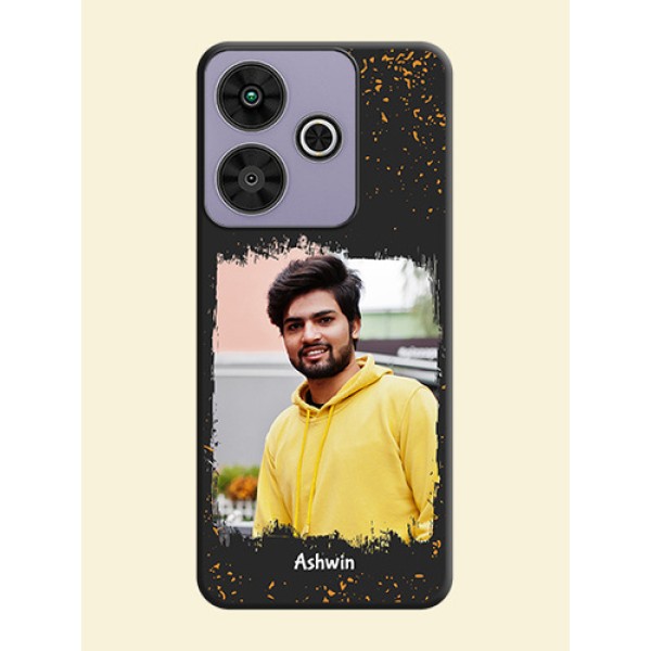 Spray Free Design on Photo On Space Black Custom Soft Matte Mobile Back Cover - Poco M6 Plus 5G Spray Free Design on Photo On Space Black Custom Soft Matte Mobile Back Cover - Poco M6 Plus 5G
