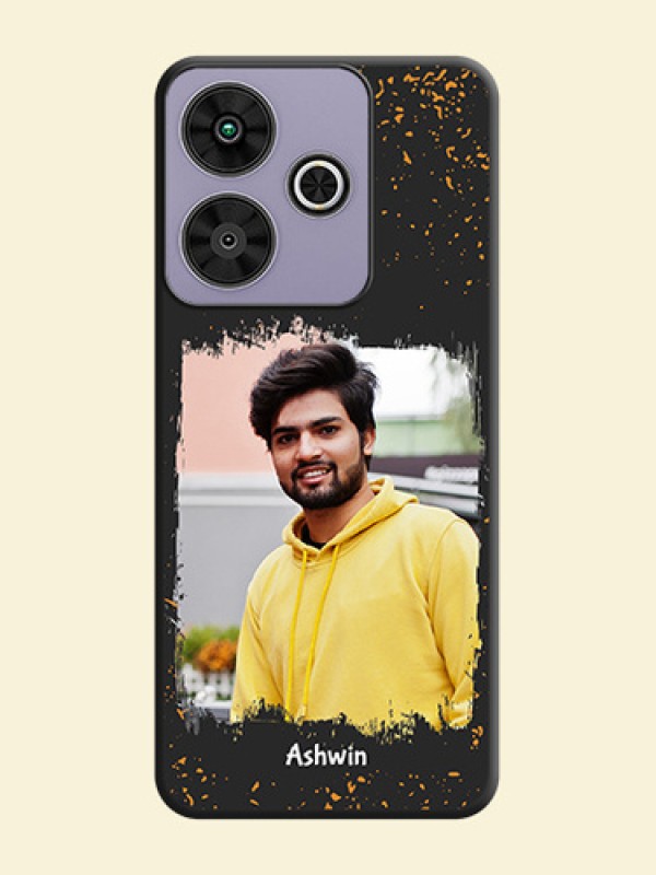 Spray Free Design on Photo On Space Black Custom Soft Matte Mobile Back Cover - Poco M6 Plus 5G