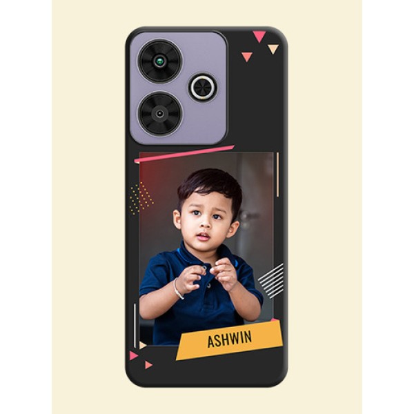 Photo Frame with Triangle Small Dots on Photo On Space Black Custom Soft Matte Mobile Back Cover - Poco M6 Plus 5G Photo Frame with Triangle Small Dots on Photo On Space Black Custom Soft Matte Mobile Back Cover - Poco M6 Plus 5G