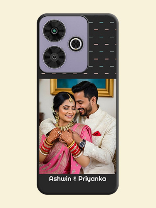 Line Pattern Design with Text On Space Black Custom Soft Matte Mobile Back Cover - Poco M6 Plus 5G