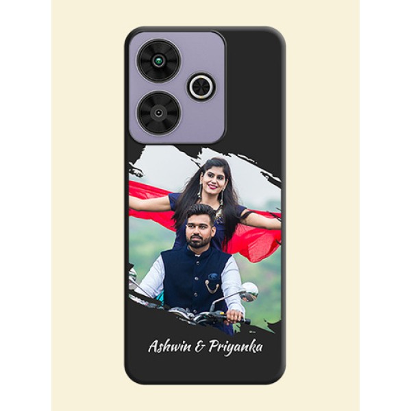 Grunge Brush Strokes on Photo On Space Black Custom Soft Matte Mobile Back Cover - Poco M6 Plus 5G Grunge Brush Strokes on Photo On Space Black Custom Soft Matte Mobile Back Cover - Poco M6 Plus 5G