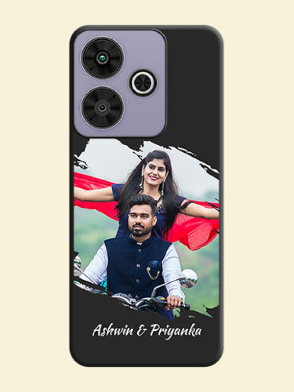 Grunge Brush Strokes on Photo On Space Black Custom Soft Matte Mobile Back Cover - Poco M6 Plus 5G