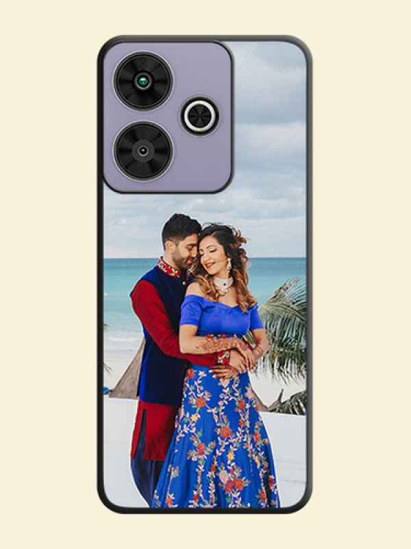 Full Single Pic Upload On Space Black Custom Soft Matte Mobile Back Cover - Poco M6 Plus 5G