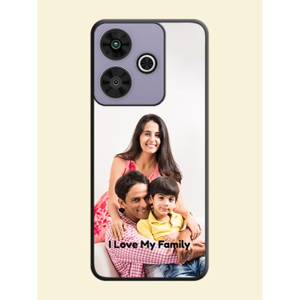 Full Single Pic Upload With Text On Space Black Custom Soft Matte Mobile Back Cover - Poco M6 Plus 5G Full Single Pic Upload With Text On Space Black Custom Soft Matte Mobile Back Cover - Poco M6 Plus 5G