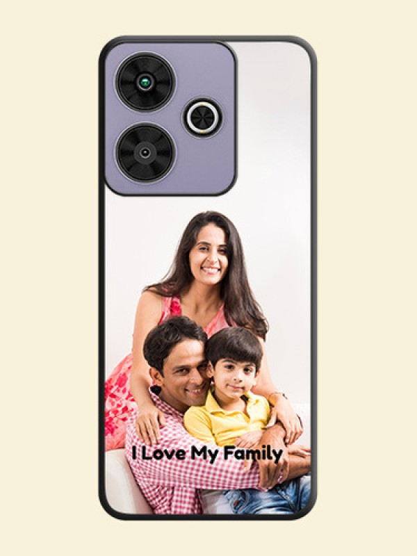 Full Single Pic Upload With Text On Space Black Custom Soft Matte Mobile Back Cover - Poco M6 Plus 5G
