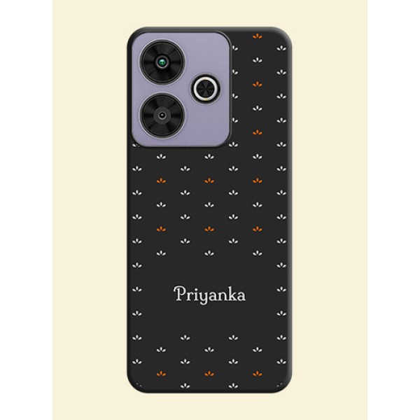 Simple Pattern With Custom Text On Space Black Custom Soft Matte Mobile Back Cover - Poco M6 Plus 5G Simple Pattern With Custom Text On Space Black Custom Soft Matte Mobile Back Cover - Poco M6 Plus 5G