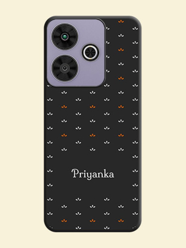 Simple Pattern With Custom Text On Space Black Custom Soft Matte Mobile Back Cover - Poco M6 Plus 5G